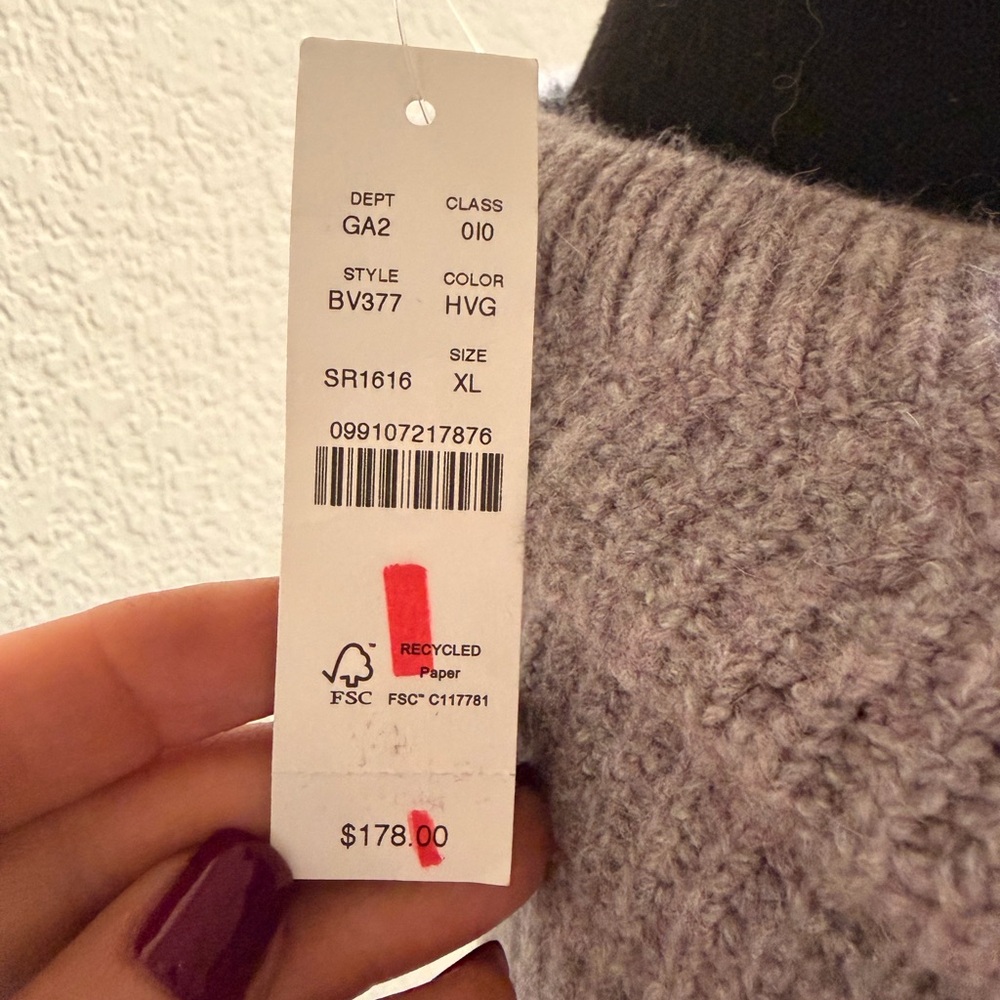 J. Crew Lavender Sequin Puff-Sleeve Crewneck Sweater - Picture 4 of 6